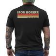 Iron Worker Job Title Profession Birthday Worker Idea Men's T-shirt Back Print