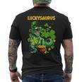 Luckysaurus Irish Leprechaun DinosaurRex St Patricks Day Men's T-shirt Back Print