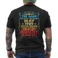 May 1989 The Man Myth Legend 34 Year Old Birthday Gifts Mens Back Print T-shirt