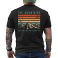 Mountains Are Calling & I Must Go Retro Vintage 80S Mountain Men's Back Print T-shirt