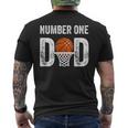 Number One Basketball Dad Fathers Day For Men Men's Back Print T-shirt