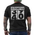 Oldometer Odometer 40Th Birthday 40 Yrs Men's T-shirt Back Print