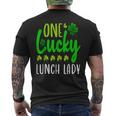 One Lucky Lunch Lady St Patricks Day Irish Shamrock Men's T-shirt Back Print