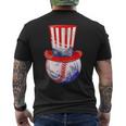 Patriotic Baseball Ball American Uncle Sam Flag 4Th Of July Men's Back Print T-shirt