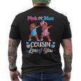 Pink Or Blue Cousin Loves You Black Baby Gender Reveal Party Men's Back Print T-shirt