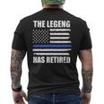Police Officer The Legend Has Retired American Flag Cop Mens Back Print T-shirt