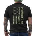 Mens Promoted To Daddy American Flag Camo Fathers Day Tee Men's Back Print T-shirt