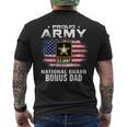 Proud Army National Guard Bonus Dad With American Flag Men's T-shirt Back Print