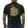 Proud Navy Uncle American Flag Anchor Gold Gift Gift For Mens Mens Back Print T-shirt