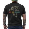 Reel Cool Godfather Fathers Day Gift For Fishing Dad Mens Back Print T-shirt