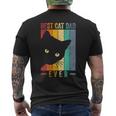 Mens Retro Vintage Best Cat Dad Ever Cat Daddy Fathers Day Men's T-shirt Back Print