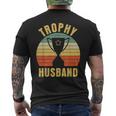 Retro Vintage Trophy Dad Husband Reward Best Father Men's Back Print T-shirt