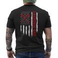 Mens Retro Vintage Usa American Flag Lacrosse Dad Patriotic Men's T-shirt Back Print