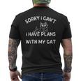 Sorry I Can’T I Have Plans With My Cat Men's Back Print T-shirt