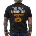 The Man Behind The Pumpkin Pregnancy Halloween New Dad Mens Back Print T-shirt