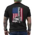 Trucker Best Truckin’ Dad Ever Usa Flag Driver Father’S Day Men's Back Print T-shirt