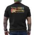 Vintage 1989 Birthday Guitar Lovers 34Th Birthday Men's Back Print T-shirt
