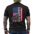 Vintage American Flag Farmer Dad Daddy Men Men's T-shirt Back Print
