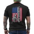 Vintage American Flag Lacrosse Dad Daddy Men Men's T-shirt Back Print