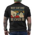 Mens Vintage Best Cat Dad Ever Bump Fit Fathers Day Men's T-shirt Back Print