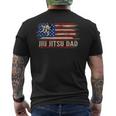 Vintage Bjj Jiu-Jitsu Dad American Usa Flag Sports Men's T-shirt Back Print