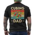 Vintage Cubing Dad Speedcubing Math Lovers Men's T-shirt Back Print