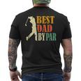Vintage Fathers Day Golfing Best Dad By Par Mens Back Print T-shirt