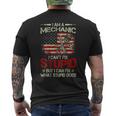 Vintage Im A Mechanic I Cant Fix Stupid American Flag Back Mens Back Print T-shirt