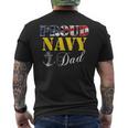 Vintage Proud Navy With American Flag For Dad Men's T-shirt Back Print
