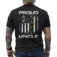 Vintage Proud Navy Uncle With American Flag Gift Mens Back Print T-shirt