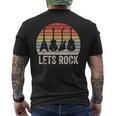 Vintage Retro Lets Rock Rock And Roll Guitar Music Men's Back Print T-shirt