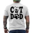 Cat Dad Heart Personalized Cat Dad Men's Back Print T-shirt