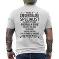 Being A Credentialing Specialist Like Riding A Bik Men's T-shirt Back Print