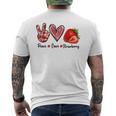 Peace Love Strawberry Cute Strawberry Festival Fruit Lover Men's T-shirt Back Print