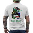 South Africa Girl South African Girl South Africa Woman Flag Men's Back Print T-shirt