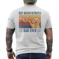 Vintage Best Golden Retriever Dad Ever Fist Bump Funny Dog Gift For Mens Mens Back Print T-shirt