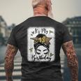 13Th Birthday Decorations Girl Messy Bun 13 Years Old Bday Men's Back Print T-shirt Gifts for Old Men