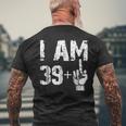 I Am 39 Plus Middle FingerShirt 40Th Birthday Men's Back Print T-shirt Gifts for Old Men