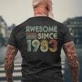 40 Year Old Awesome Since 1983 40Th Birthday Decorations Men's Back Print T-shirt Gifts for Old Men
