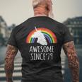40Th Birthday 40 Years Old Unicorn Awesome Since 1979 Shirt Men's Back Print T-shirt Gifts for Old Men