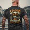40Th Birthday Gift 40 Years Old Legends Born In May 1983 Mens Back Print T-shirt Gifts for Old Men
