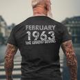 57Th Birthday Gift February 1963 The Legend Begins Mens Back Print T-shirt Gifts for Old Men