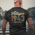 80 Year Old Born In 1943 Vintage 80Th Birthday Retro Men's Back Print T-shirt Gifts for Old Men