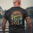 9Th Birthday Awesome Since April 2014 9 Year Old Men's Back Print T-shirt Gifts for Old Men