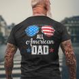 All American Dad Us Flag Sunglasses For Matching 4Th Of July Men's Back Print T-shirt Gifts for Old Men
