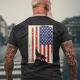 American Wolf Hunter Patriotic For Dad Fathers Day Gift For Mens Mens Back Print T-shirt Gifts for Old Men