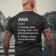 Ana Definition Personalized Custom Name Loving Kind Mens Back Print T-shirt Gifts for Old Men