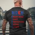 Anti President Joe Biden Idiot Democratic Republican Men's Back Print T-shirt Gifts for Old Men