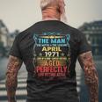 April 1971 The Man Myth Legend 52 Year Old Birthday Gift Mens Back Print T-shirt Gifts for Old Men