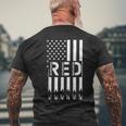 Army American Flag Red Friday Remember Everyone Deployed Men's Back Print T-shirt Gifts for Old Men